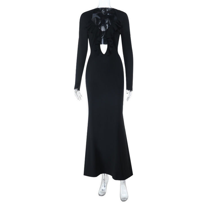 Damen Maxikleid mit elegantem Rüschendetail und schickem Rückenausschnitt Echo Archiv