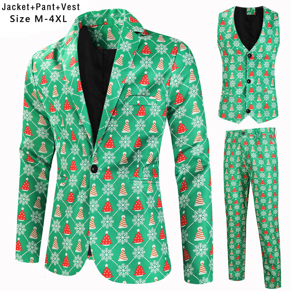 Herren festliches Anzugset mit kreativem Weihnachtsdesign Echoarchiv