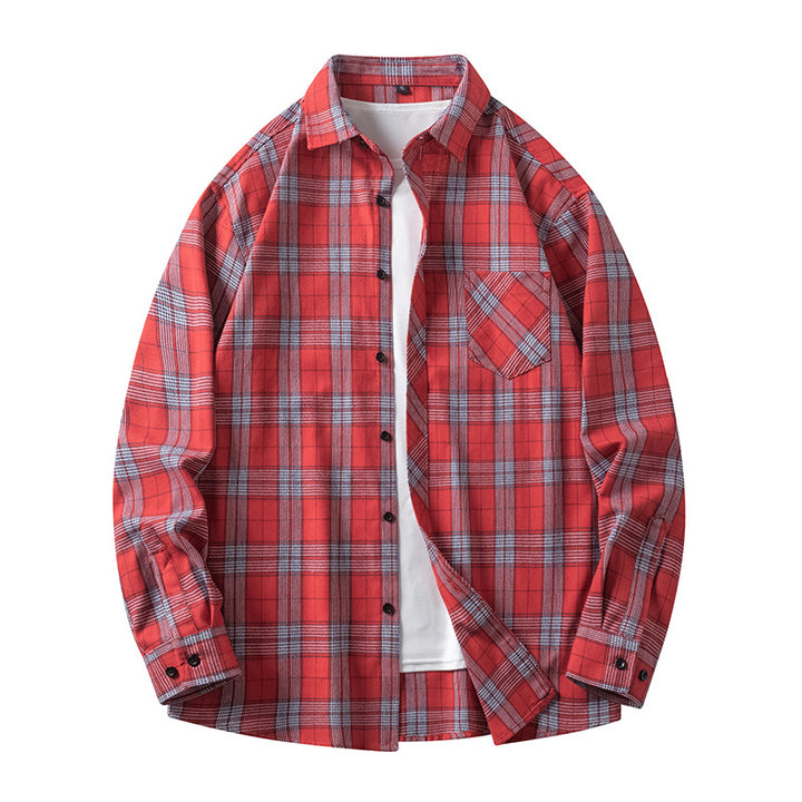 Herren Freizeitliches Karoshirt mit Taschen und Button-Down-Kragen Echoarchiv