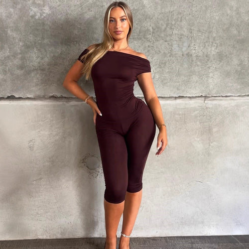 Damen Eleganter Jumpsuit mit Off-Shoulder Design und Raffungen Echo Archiv