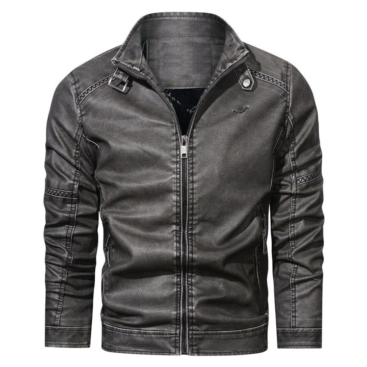 Herren Denim‑Optik Blouson mit ergonomischen Biesen und Stehkragen – Taviero