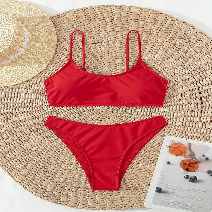 Damen eleganter Zweiteiler Bikini mit feinen Trägern Echo Archiv