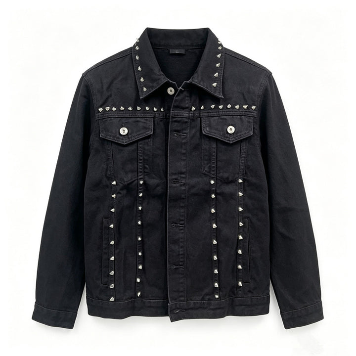 Herren Modische Jeansjacke mit Nieten Echoarchiv