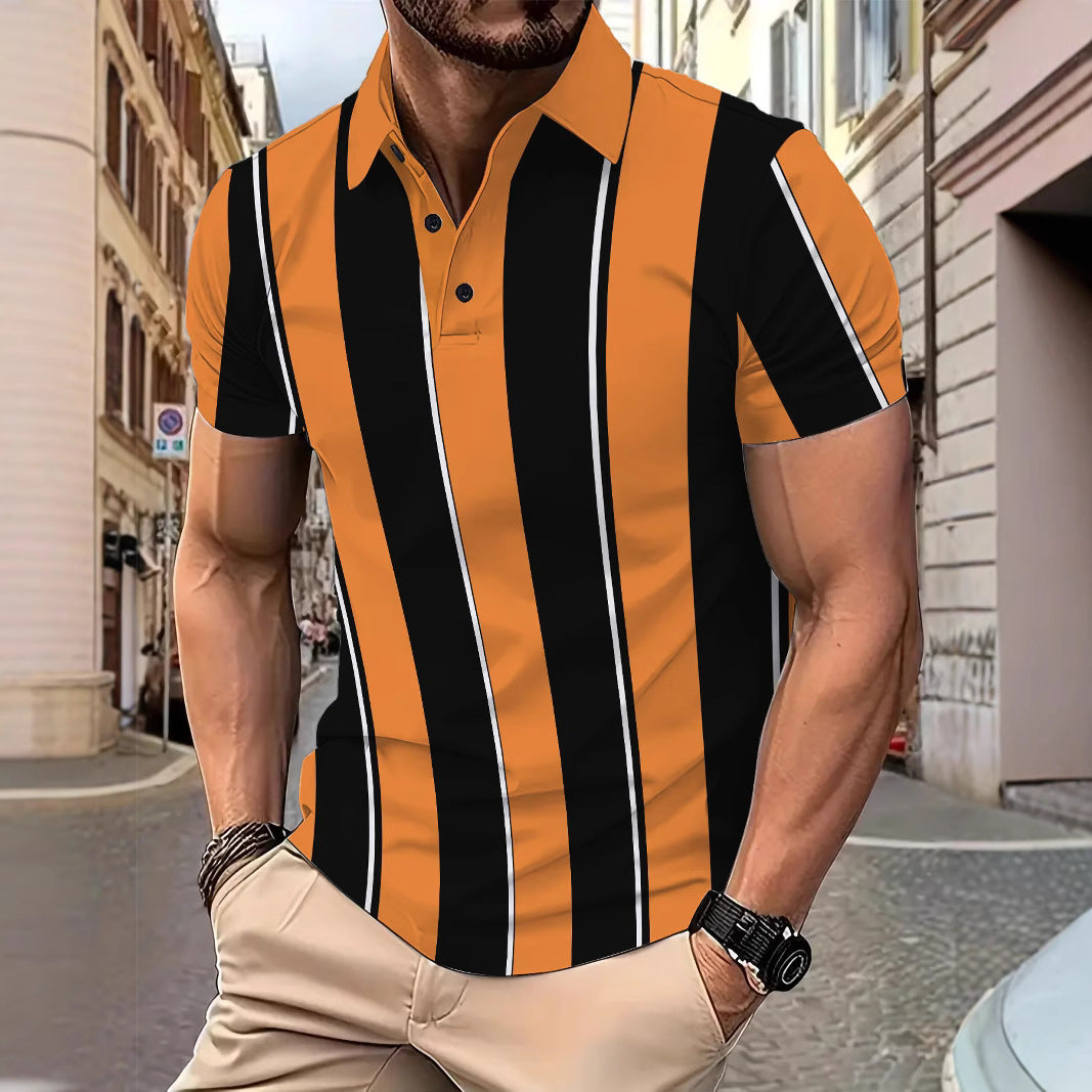 Herren Poloshirt mit modernem Streifenmuster Echoarchiv