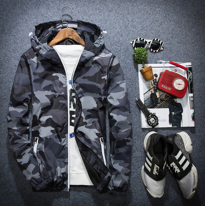 Herren Modische Camouflagemuster Übergangsjacke Echo Archiv