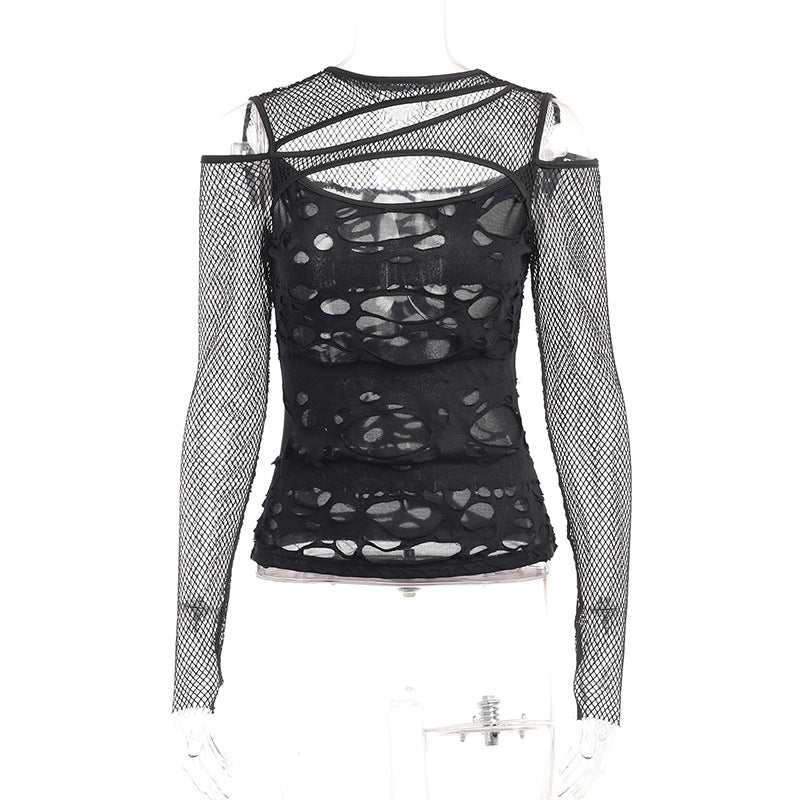 Damen figurbetonte Bluse mit Rüschendetails und Schnürung Echo Archiv