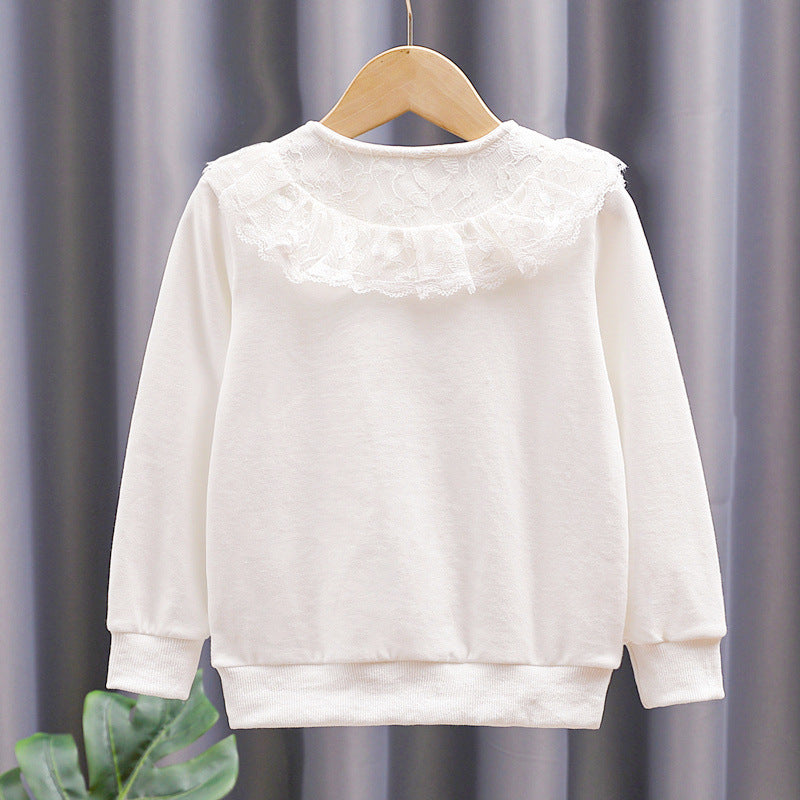 Mädchen Sweatshirt mit romantischem Spitzenkragen Echo Archiv