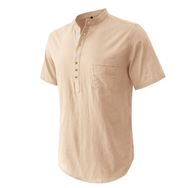 Herren Kurzarm-Henley-Shirt mit praktischer Knopfleiste und atmungsaktivem Stoff Echoarchiv