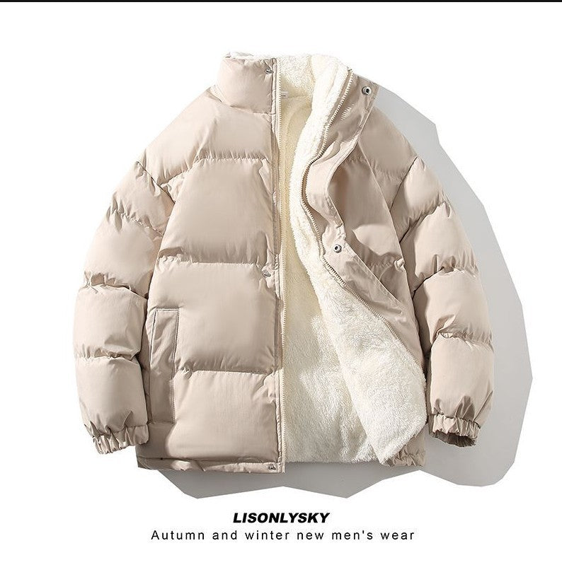 Herren nan gefütterte Winter-Steppjacke mit Teddyfutter, hohem Stehkragen und verdeckter Druckknopfleiste Echo Archiv