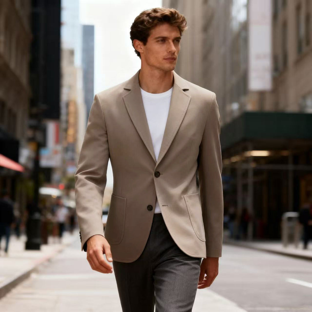 Herren stilvoller Regular-Fit Blazer mit zwei Knöpfen und Taschen Echoarchiv