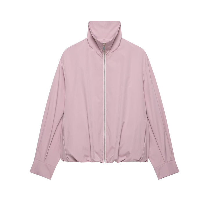 Damen Cropped-Boxy-Übergangsjacke mit hohem Funnelkragen und elastischem Saum Echoarchiv