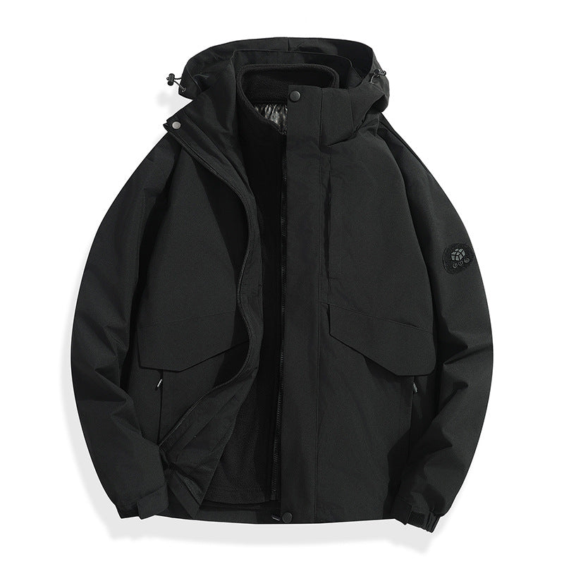 Herren Leichte Softshell-Regenjacke mit herausnehmbarem Fleecefutter, versiegelten Nähten und Multifunktions‑Taschen Echo Archiv