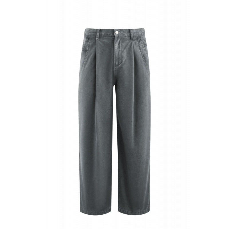 Damen Hochtaillierte Culotte-Hose mit weitem Bein, Bundfalten und soften Denimgriff Echo Archiv