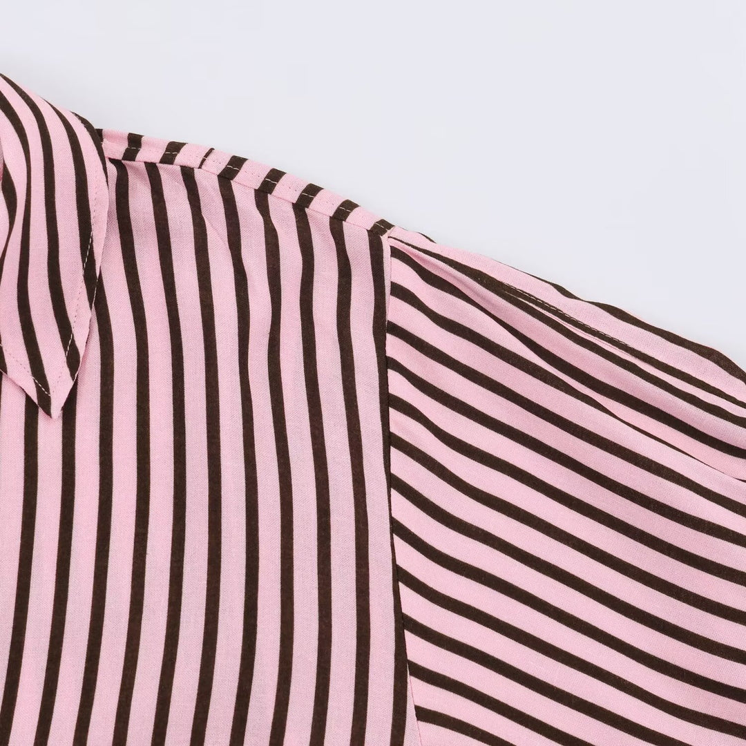 Damen Oversize-Hemdbluse mit tiefem V-Ausschnitt und Ballonärmeln Echo Archiv