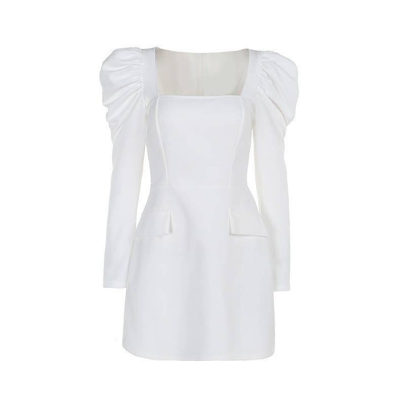Damen elegantes Minikleid mit Puffärmeln und tailliertem Schnitt Echo Archiv