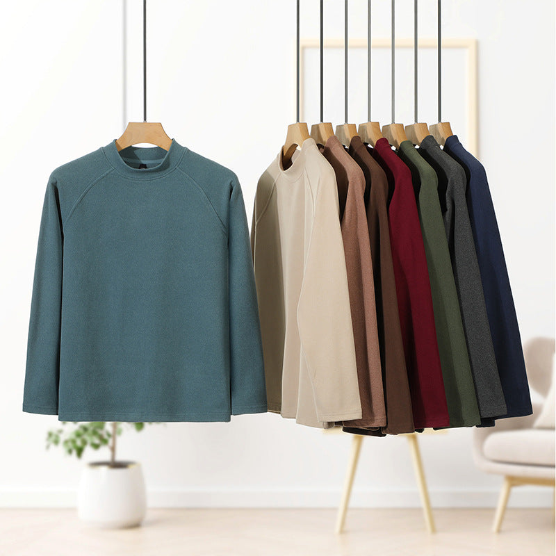 Herren Premium-Mockneck-Pullover aus feinem Woll-Mix mit Raglanärmeln Echo Archiv