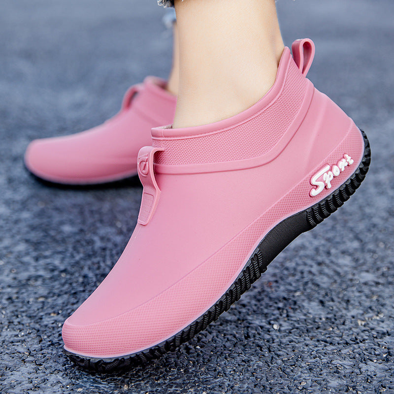 Damen Wasserdichte Ankle-Gummischuhe mit elastischem Schaft und griffiger Laufsohle Echoarhiv