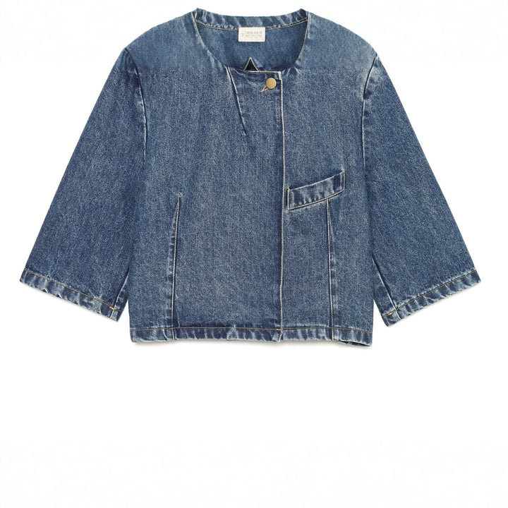 Damen Kurzjacke aus Denim im Boxy-Schnitt mit Stehkragen Echo Archiv