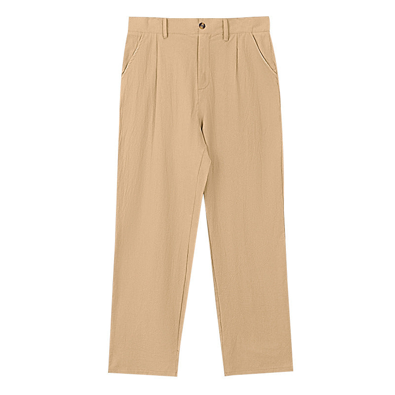 Herren nan elegante Bundfaltenhose aus leichtem Baumwollmix mit geradem Schnitt und Gürtelschlaufen Echo Archiv