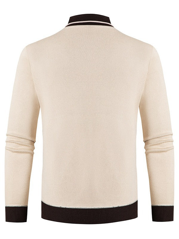Herren modischer Pullover mit asymmetrischem Kragen und Knopfdetail Echoarchiv