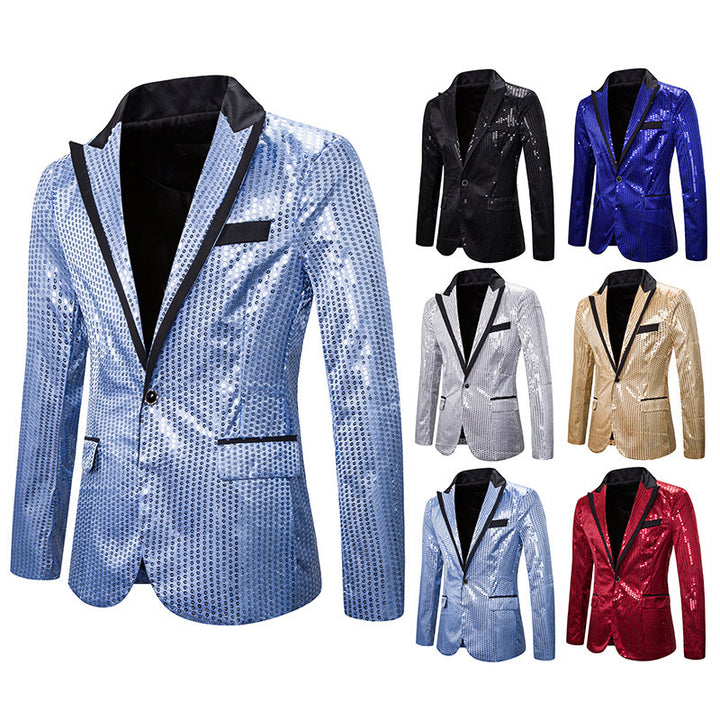 Herren eleganter Pailletten Blazer mit modernem Schnitt Echoarchiv