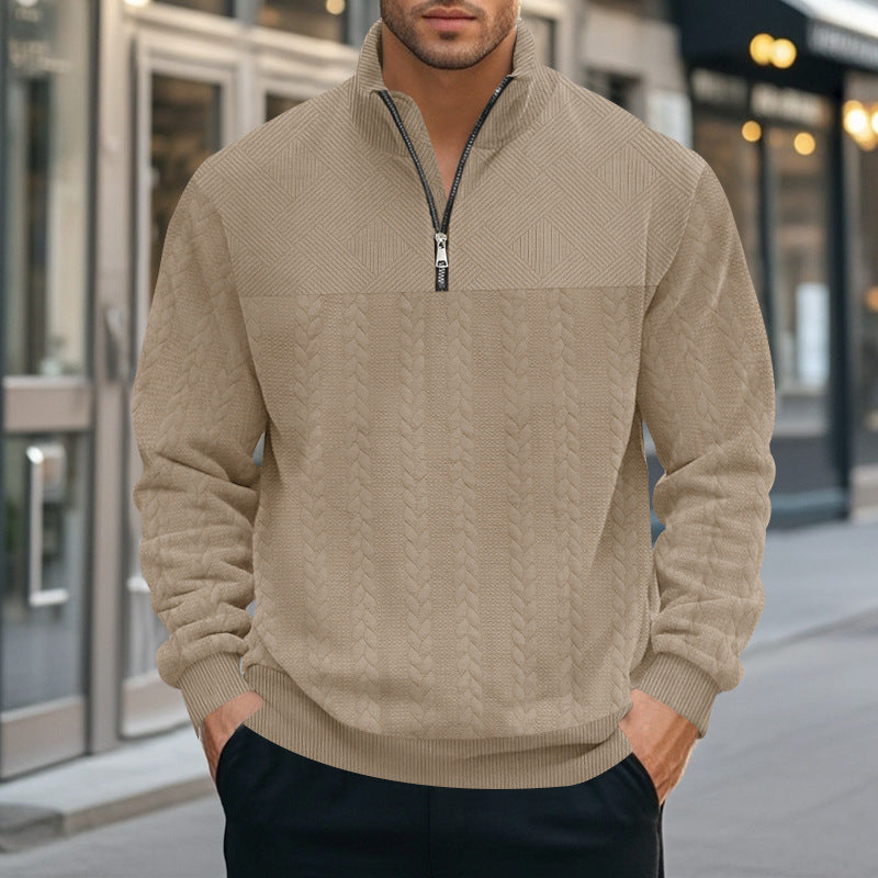 Herren stylischer Strickpullover mit halbem Reißverschluss Echoarchiv