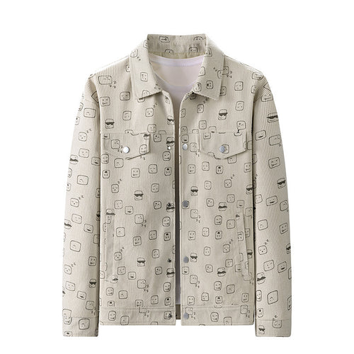 Herren Modische Cordjacke mit einzigartigem Muster Echo Archiv