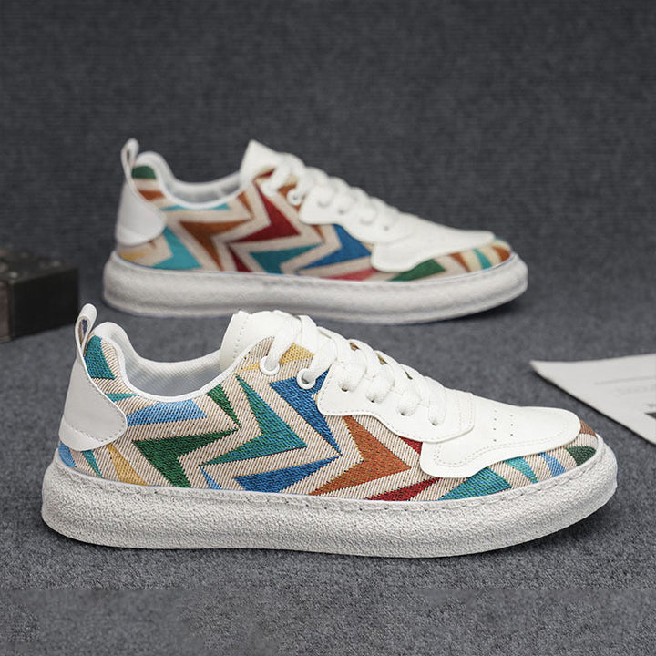 Damen Modische Sneakers mit buntem Zickzack-Muster und angenehmer Dämpfung Echo Archiv