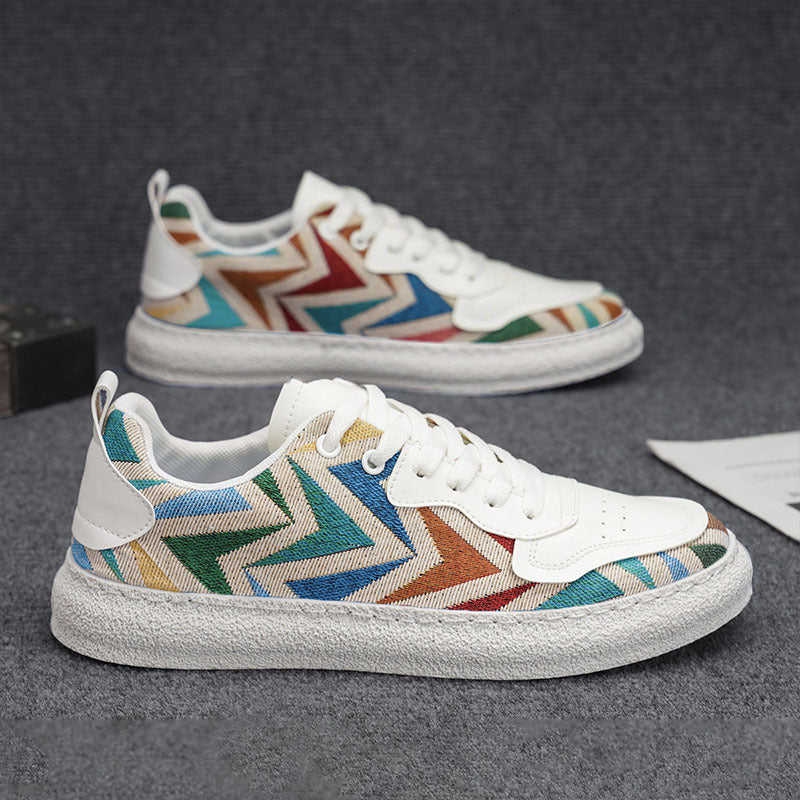 Damen Modische Sneakers mit farbenfrohem Chevron-Muster Echo Archiv