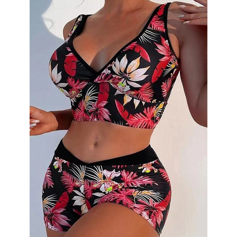 Damen Sport-Bikini-Set mit hoch geschnittenem Oberteil und bequemem Shorts Echo Archiv
