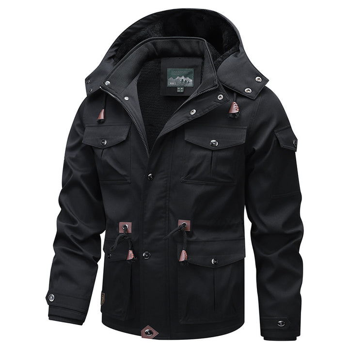 Herren Militärinspirierter Canvas-Parka mit Teddyfleece-Innenfutter und verstellbarem Taillenzug Echo Archiv