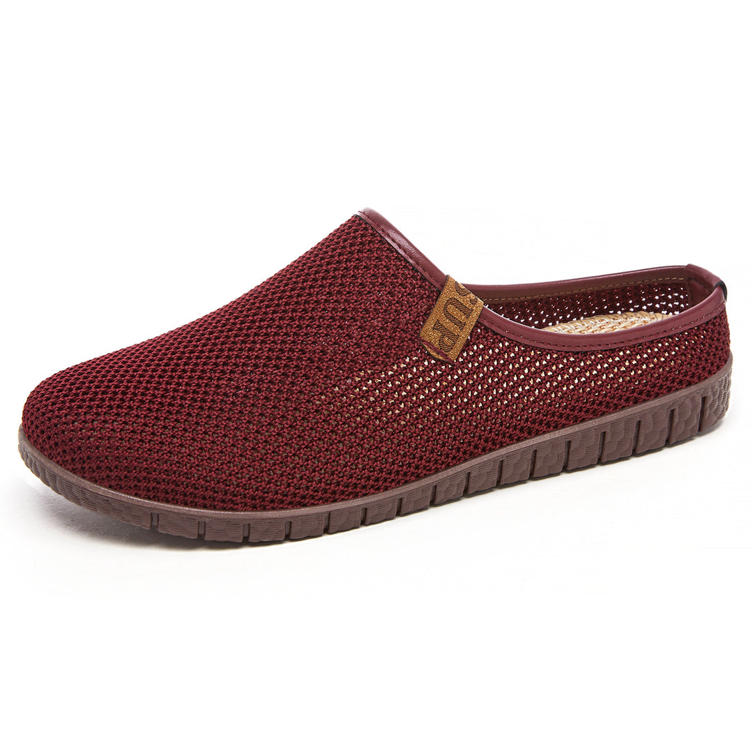 Damen nan atmungsaktiver gestrickter Slipper mit gewebtem Komfortfußbett und flexibler Profilsohle Echo Archiv