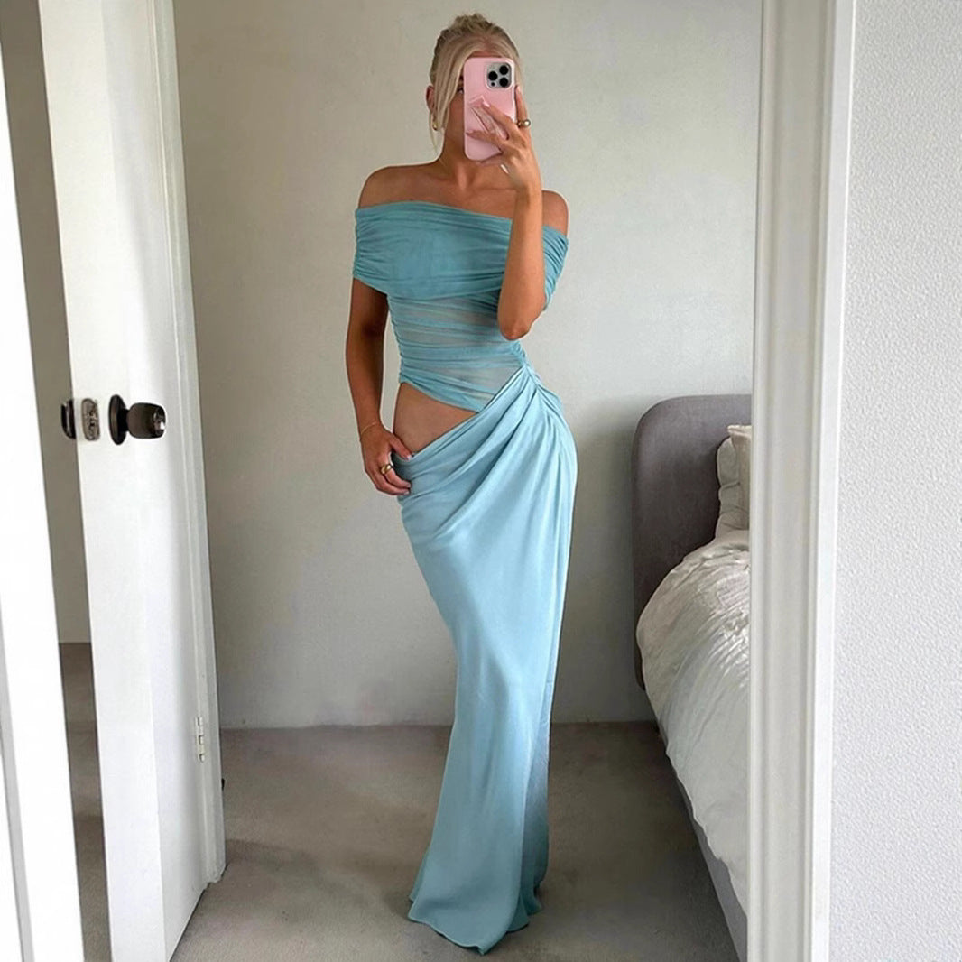Damen Elegantes Wickelkleid mit Off-Shoulder Design und Drapierungseffekt Echo Archiv