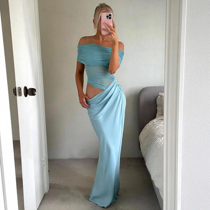 Damen Elegantes Wickelkleid mit Off-Shoulder Design und Drapierungseffekt Echo Archiv