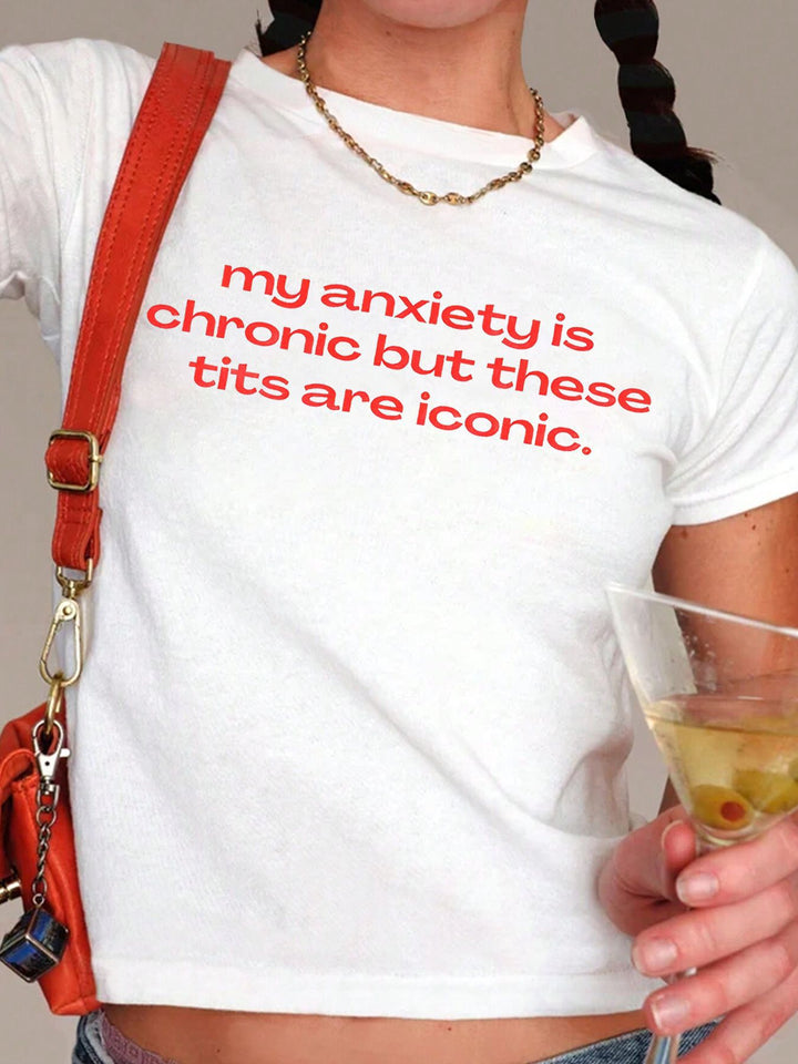 Damen T-Shirt mit kreativem Schlüsselherz-Motiv und modernem Print Echo Archiv