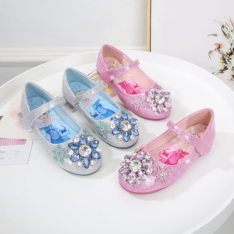 Mädchen Glitzernde Ballerinaschuhe mit Blumenapplikation Echo Archiv