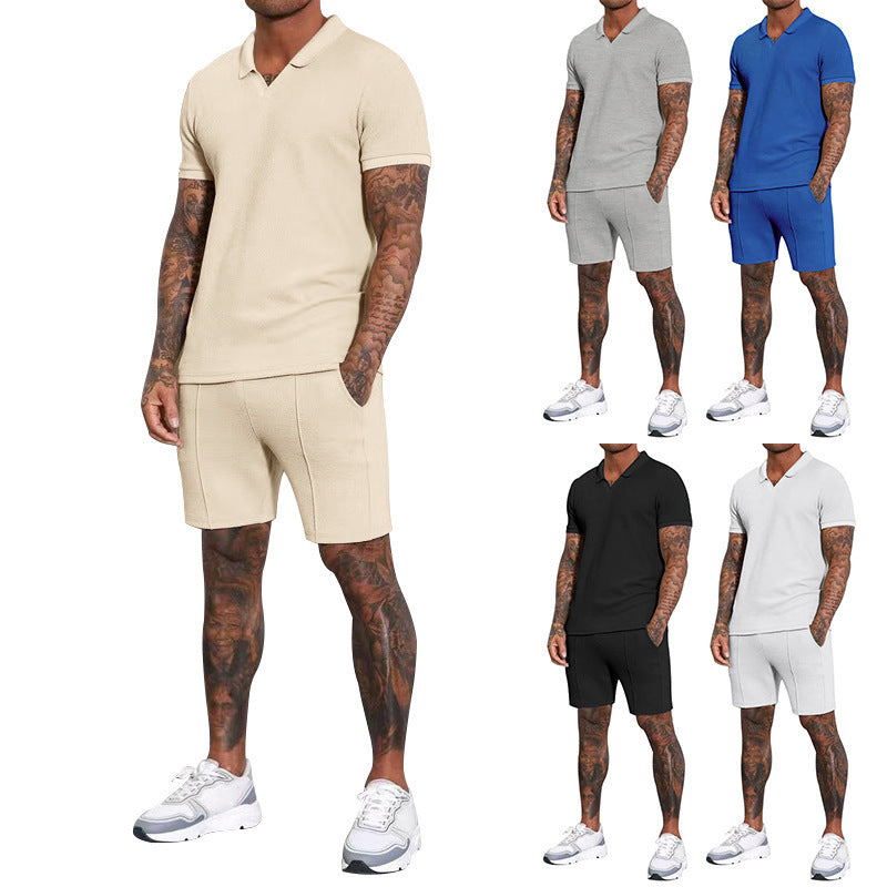 Herren Polo-Shirt und Shorts Set mit atmungsaktiver Struktur Echoarchiv