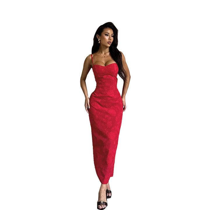 Damen figurbetontes Spitzenkleid mit Herz-Ausschnitt und Spaghetti-Trägern Echo Archiv