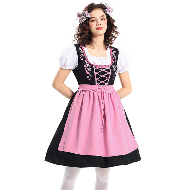 Damen nan traditionelles Dirndlkleid mit dekorativer Schnürung und abnehmbarer Schürze Echo Archiv