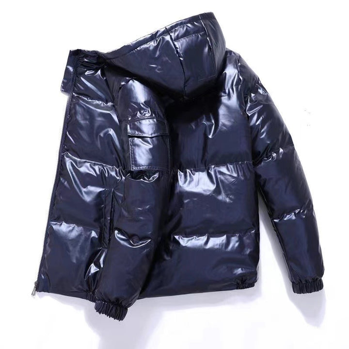 Herren nan glänzende Steppjacke mit Kapuze, wattierter Thermofütterung und wasserabweisender Lackoptik Echo Archiv