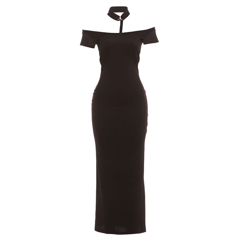 Damen Off-Shoulder Maxikleid mit elegantem Choker Echo Archiv