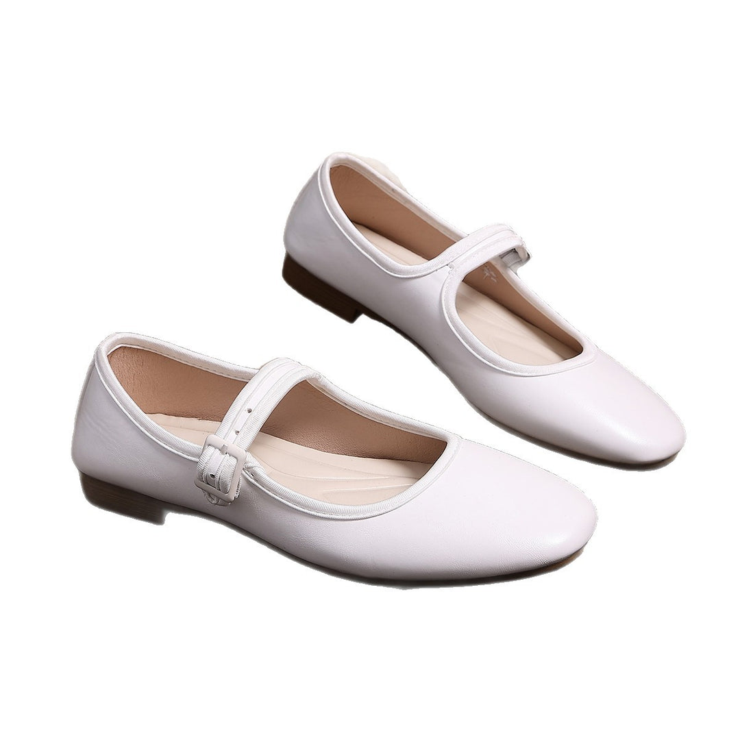 Damen Klassische Mary‑Jane Ballerinas mit verstellbarem Riemen und niedrigem Blockabsatz – Lioré