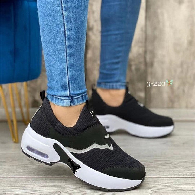 Damen Slip-On Plateausneaker mit Luftkammer und gestricktem Obermaterial Echoarchiv