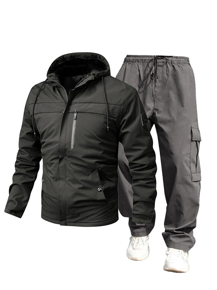 Herren Wetterfeste Outdoor-Jacke und Cargo-Hose Echo Archiv