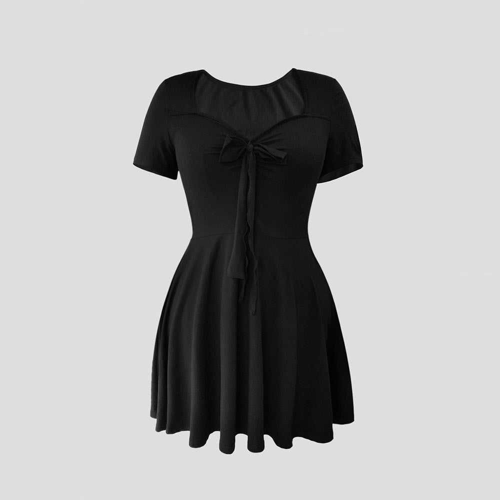 Damen Cocktailkleid mit tiefem V-Ausschnitt und Schleifendetail Echo Archiv