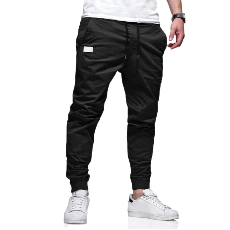 Herren urbaner tapered Twill-Jogger mit elastischem Knöchelabschluss Kordelbund und diskreter Utility-Tasche – Sorevano