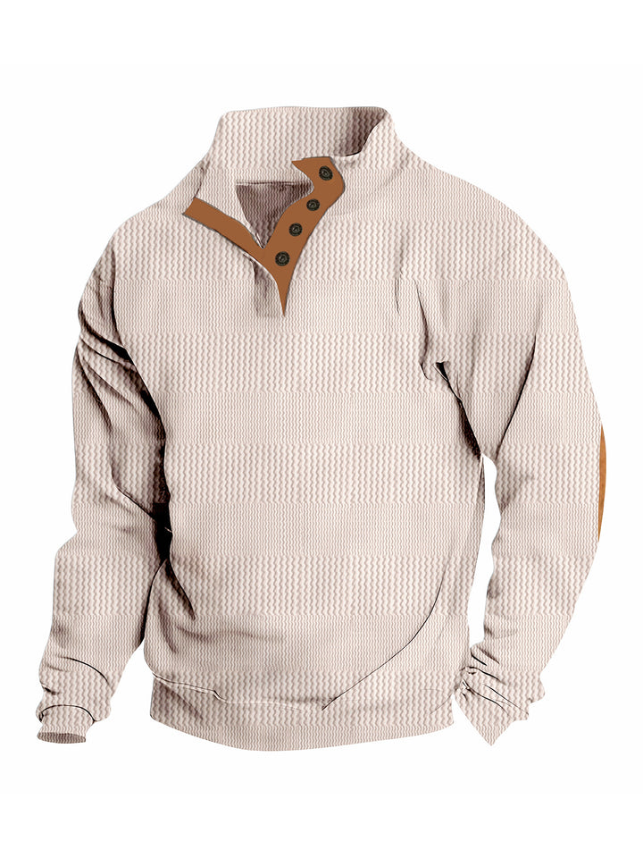Herren Stehkragen-Pullover mit strukturiertem Design Echoarchiv
