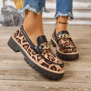 Damen Modische Lack-Loafer mit übergroßer Schleife und grober Profilsohle – Lioré