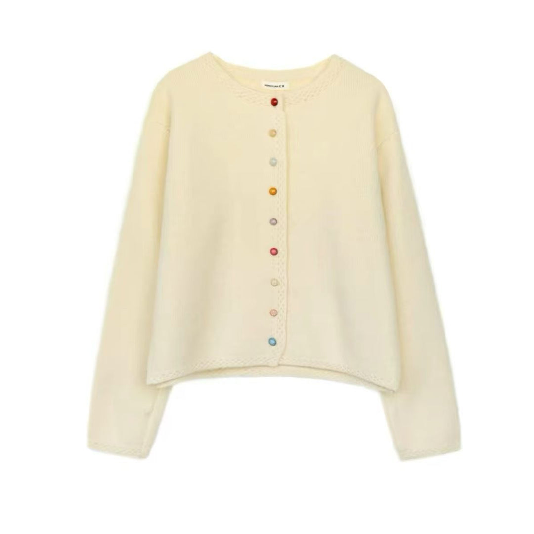 Damen Verspielte Strickjacke mit bunten Knöpfen Echo Archiv