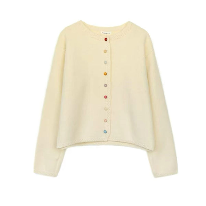 Damen Verspielte Strickjacke mit bunten Knöpfen Echo Archiv